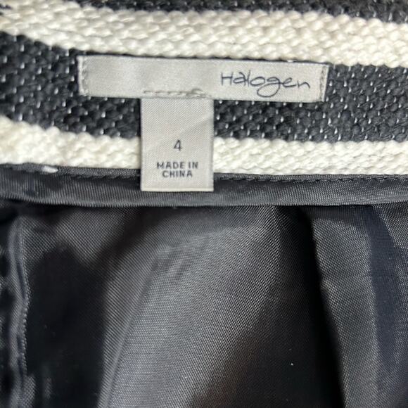 Halogen Mini Micro Skirt Black and White Striped Nautical Size 4 - Picture 8 of 11